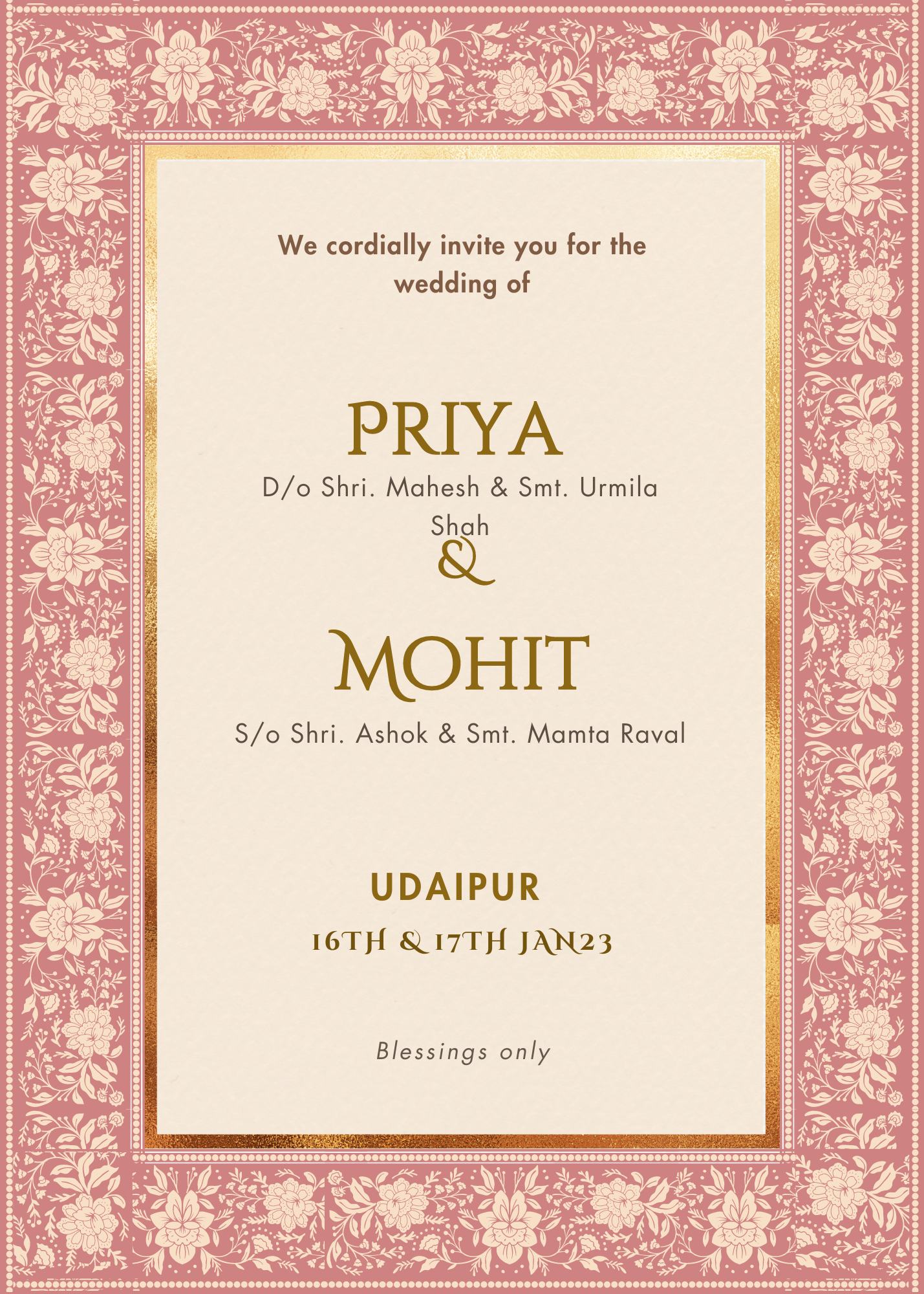 Orange Modern Illustrative Indian Wedding Invitation (6)