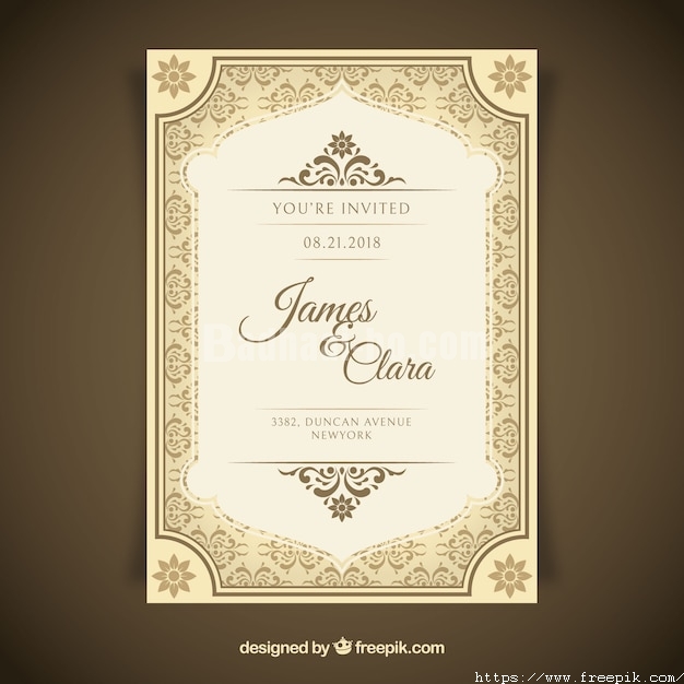 beautiful-wedding-invitation-vintage-style_23-2147756202