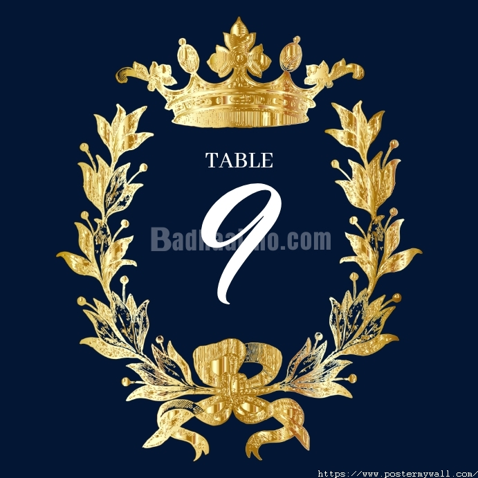 golden_wedding_table_number_template_design_ccbe809dfe1a11c452a4888dd2dd46c7